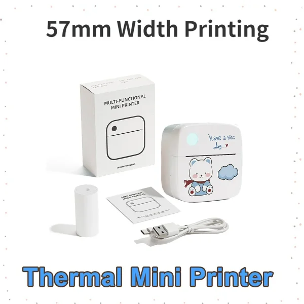 Thermal Mini Printer Portable Inkless Sticker Maker Small Pocket Printer for Children DIY Photo Christmas and Halloween gifts